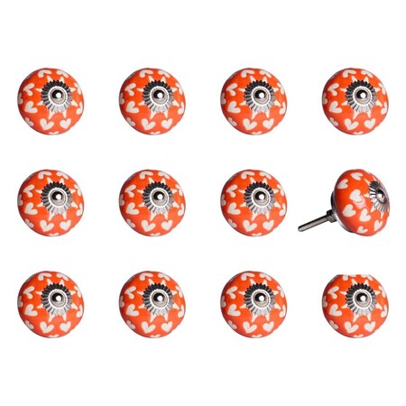 Decoracion KI1211 Knob It - Orange White & Silver, 12PK DE3086687